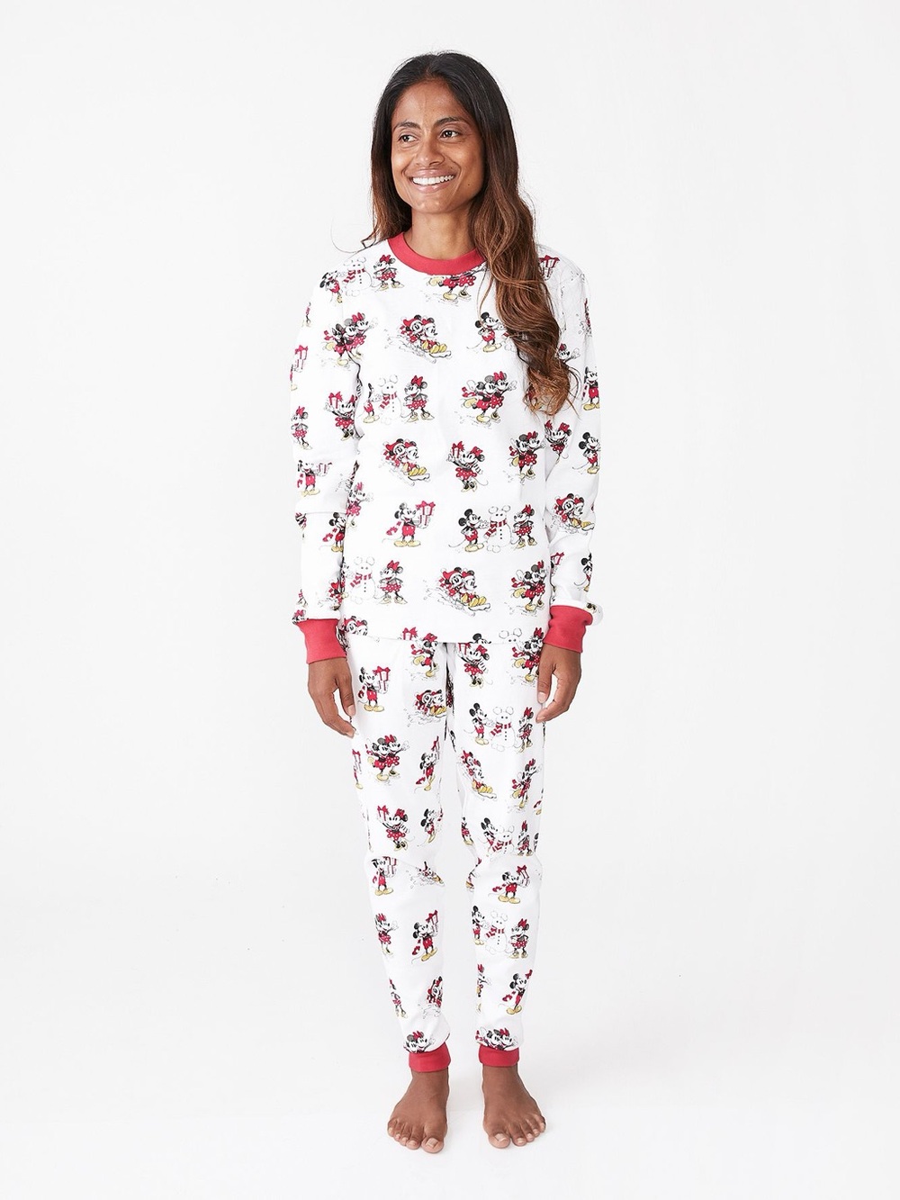 Pottery Barn Kids Adults Disney Mickey Mouse Holiday Organic Cotton Pajamas Set